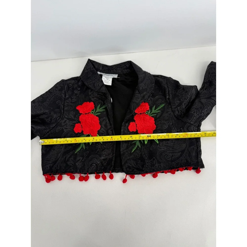 HalloweenCostumes.com Kids Mariachi Day of the Dead Costume Black Red Sz L NEW